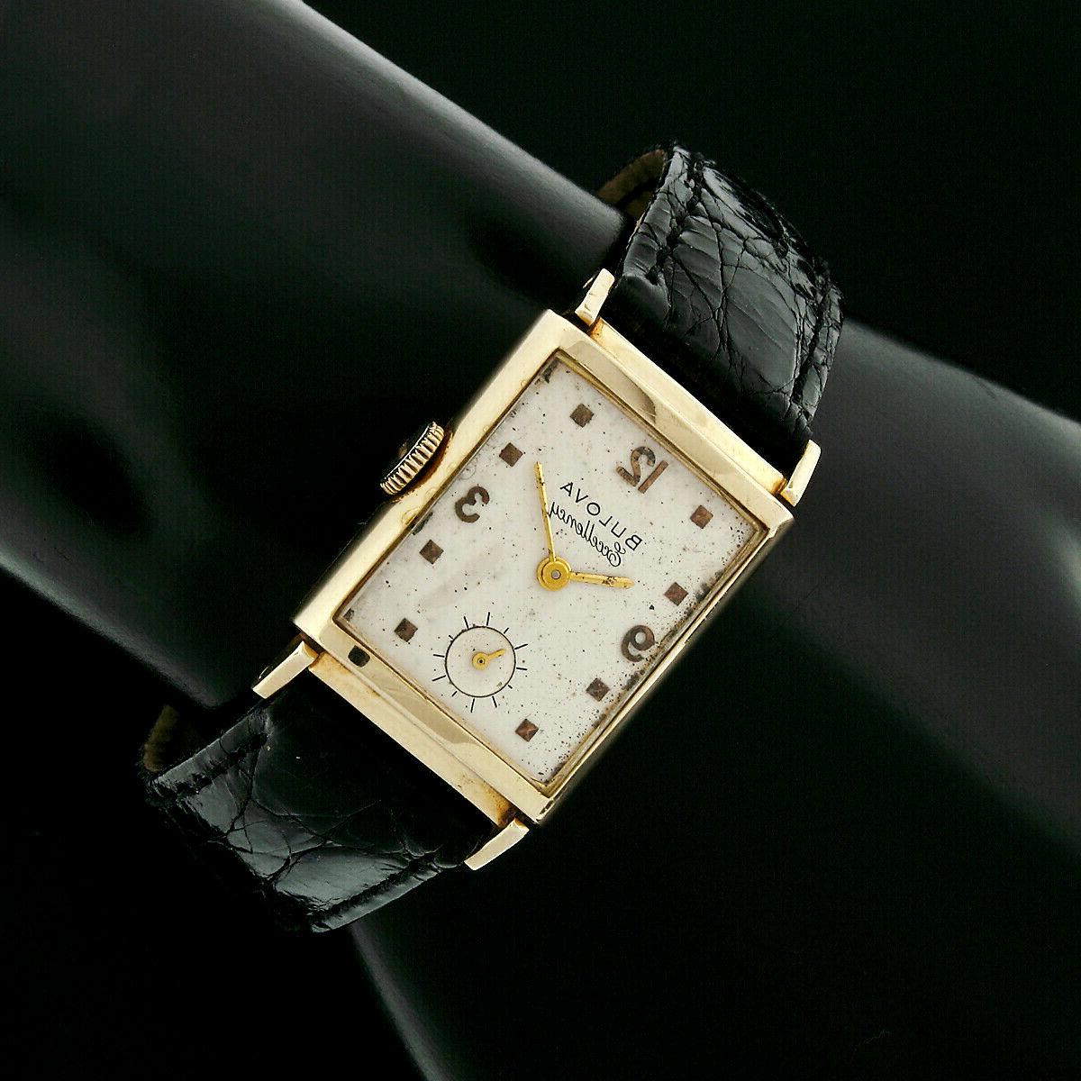 vintage decorato 14k oro excellency 21j meccanico