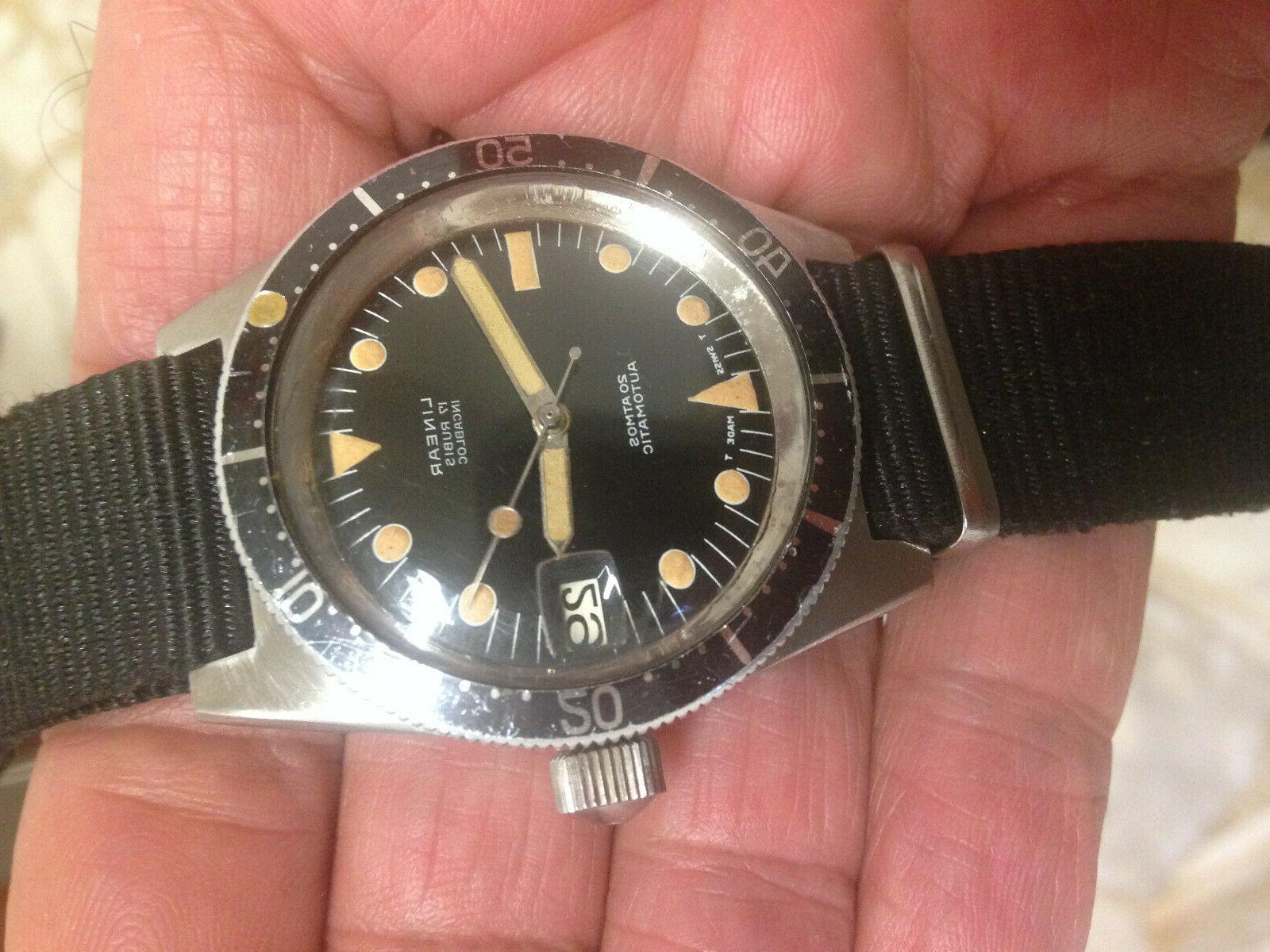vintage diver linear squale 20 atm anni