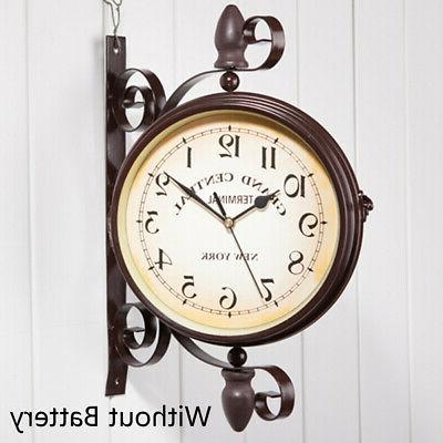 ispirazione vintage double sided muro orologio ferro