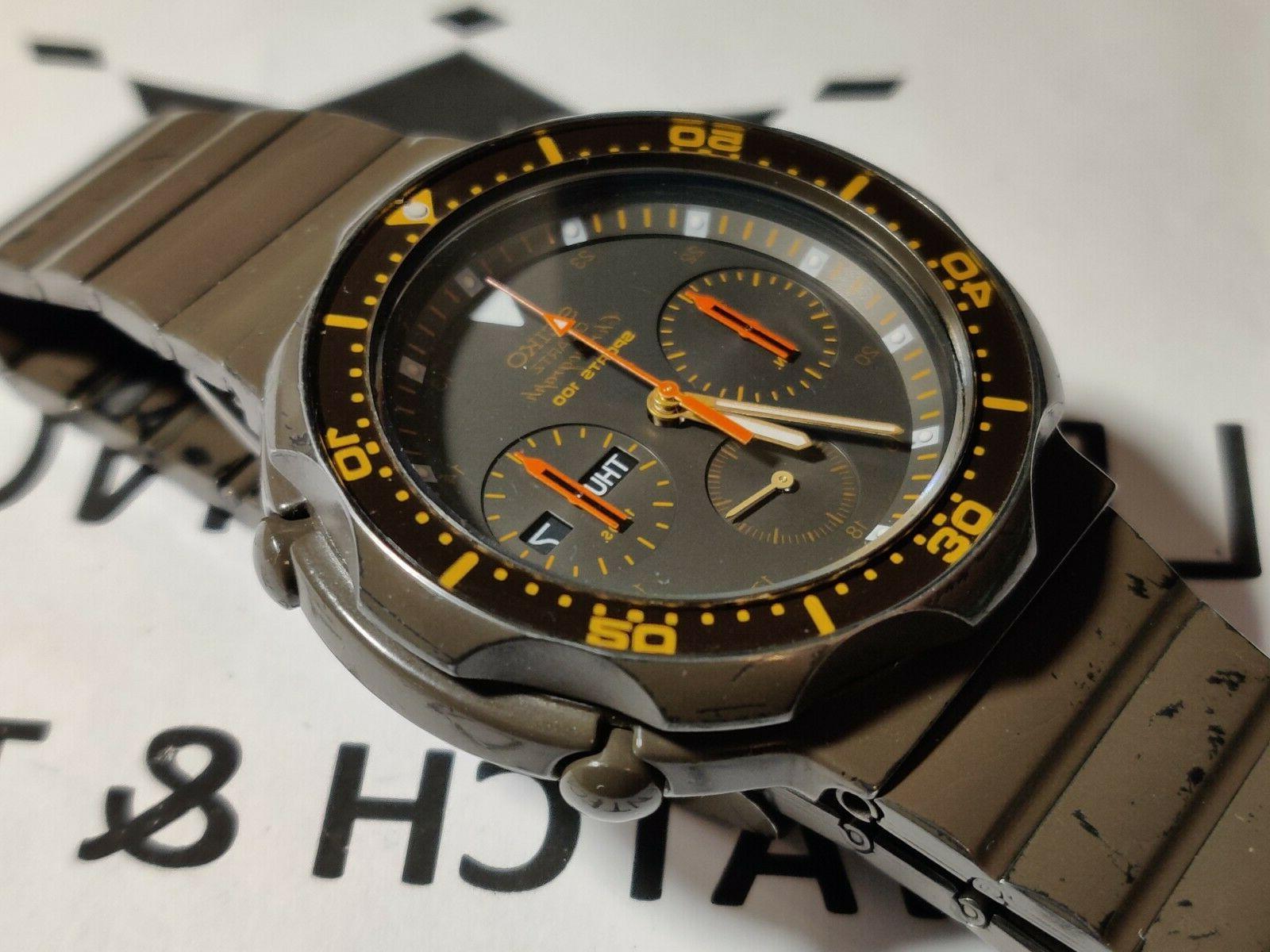 vintage orologio crono giugiaro 7a38 6020 quartz