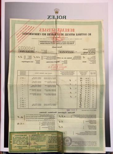 vintage paper chronometer certificate for 5512 1680