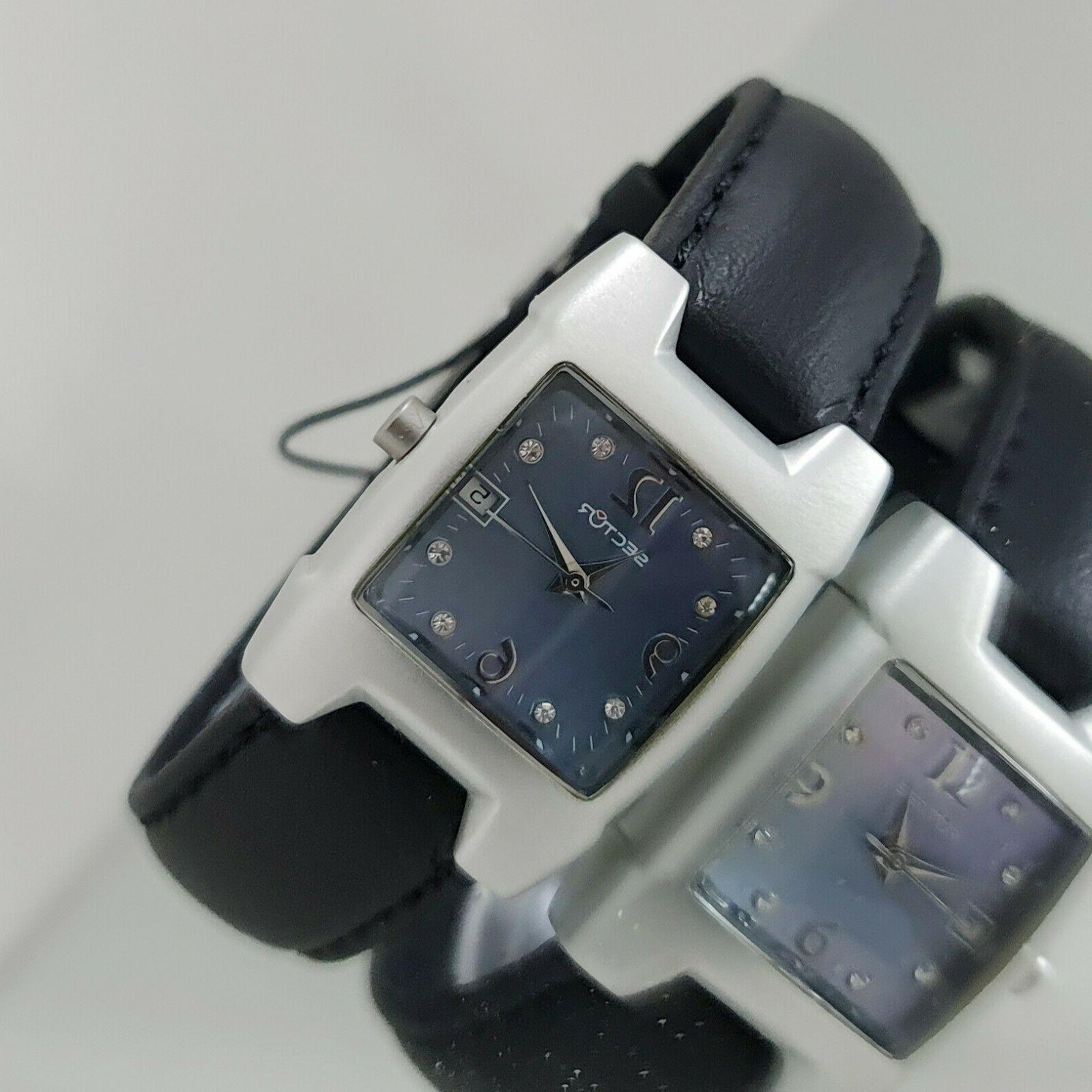 vintage sector cinturino pelle nero