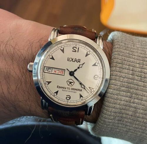 watch raky automatico russo day date vintage