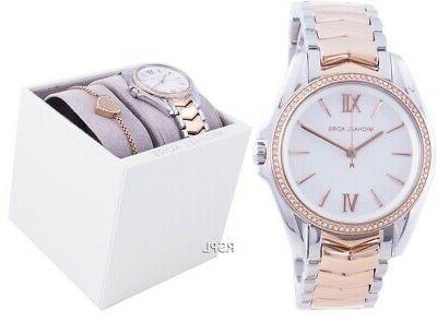 whitney diamond accents quartz mk1023 con set