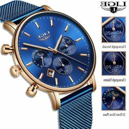 Lige 2019 Women Fashion Blue Quarzo Watch Lady Mesh Cinturin