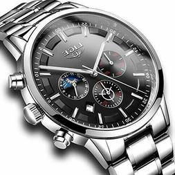 O Uomo Sportivo Cronografo Analogico Quarzo Acciaio Affare!