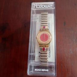 Swatch LK142 LK 142 Cinturino metallico color oro con gemme 