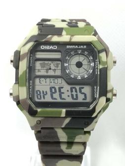 LOTTO 3 CASIO AE-1200 CAMOUFLAGE MILITARE custom SPORTS Digi