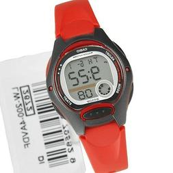 Casio LW-200-4A Donna Bambini Digitale Rosso Resina Cinturin