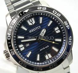 Citizen Marine Nuovo 2021 Eco-Drive Solar Tempo Acciaio Blu 