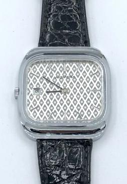 Mondia Zenith vintage unusual big steel men watch New old St