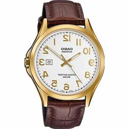 Casio MTS-100GL-7AVEF Da Uomo IN Acciaio Placcato Oro, Cuoio