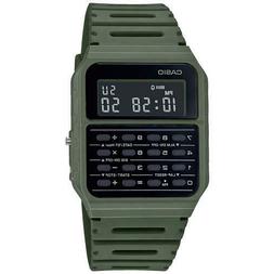 NEW Watch Casio Vintage Calcolatrice Digitale Verde Militare