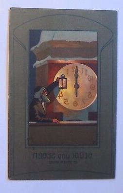 " Nuovo Anno ,Guardiano Notturno,Kirchturm,Orologio " 1910 