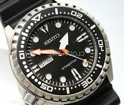 Nuovo Citizen Automatico Sport Uomo Tempo Nero Acciaio NH838