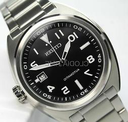 Nuovo Citizen Automatico Uomo Tempo Nero Acciaio NJ0100-89E 