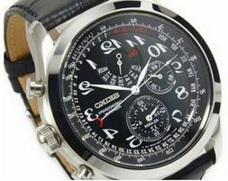 NUOVO Seiko-Orologio Cronografo Nero-SPC133P1-CALENDARIO PER