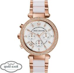 nuovo orologio mk5774 parker oro rosa cronografo