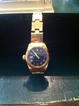 Rolex Oro Lady DateJust, mov. automatico, bracciale Oyster +