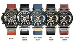 Sportivi Casual Per Uomo Orologio Da Polso In Pelle Militare