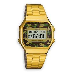 O Casio A-168wegc-3d Mimetico Dorato Gold Camouflage Uomo Un