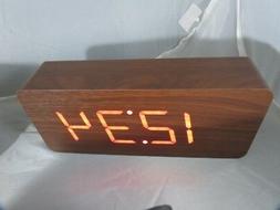 O A Led Sveglia Da Tavolo Cubo Legno Display Temperatura Des