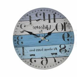 O A Muro In Legno Dipinto Tipo Marinaro Welcome Orologio Arr