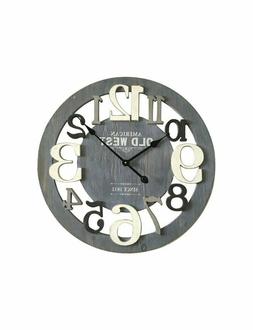 O A Muro Tondo Legno Grigio Bianco Stile Moderno 60 Cm Re498