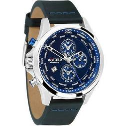 O Sector Acciaio Cronografo Uomo Analogico Cinturino In Pell