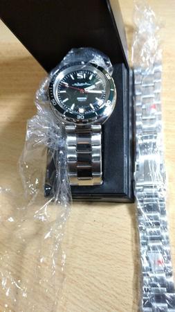 O Vostok Amphibia Neptune+bracciale A Maglie Piene Nuovo-ref