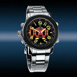O Digitale Analogico Uomo Ragazzo Dual Display Led Watch Ori