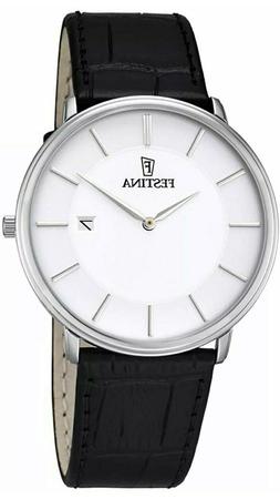 O Analogico Quarzo Uomo Con Cinturino In Pelle Lavorata