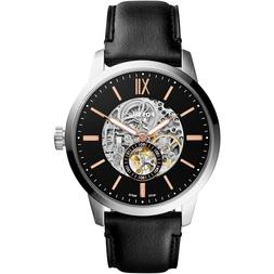 O Automatico Uomo Fossil Me3153 Acciaio Pelle Movimento A Vi