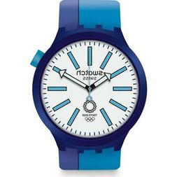 O Swatch Big Bold Bb Ai Blue So27z100 Silicone Blu Tokyo 202