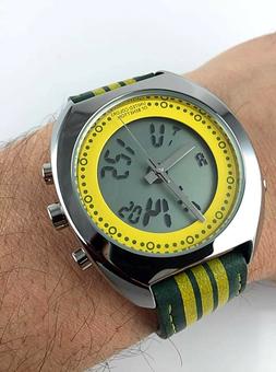 O Benetton Chrono Alarm Ana Digi Acciaio New Old Stock Sport