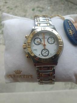 O Chrono Unisex Quarzo Acciao Bicolore Laminato Nuovo Vintag