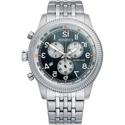 O Citizen Aviator Crono Eco-drive Acciaio 42mm Uomo Blu At24