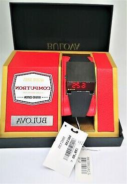 O Bulova Computron Nero Led Rosso Uomo Donna Montre Watch Uh