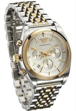 O Cronografo Ar0369 Emporio Armani Bicolore Acciaio Gold 43 