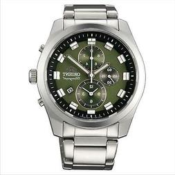 O Cronografo Orient Ftt0u002f0 Acciaio Quadrante Verde