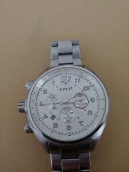 O Fossil Cronografo In Acciaio Con Cinturino Funzionante 47m