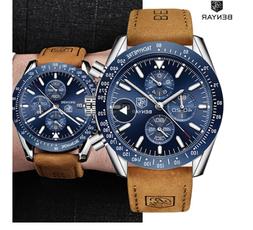 O Cronografo Uomo Movimento Quarzo Orologio Sportivo Moda Bl