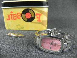 O Fossil Da Donna Ragazza Bambina Vintage Con Custodia Rosa 