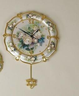 O Da Muro A Pendolo Via Veneto Ceramica Oro Decoro Rose Con 