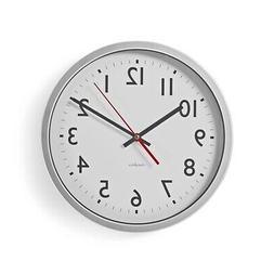 O Da Parete &Oslash; 30 Cm Bianco/argento Quarzo Casa Cucina Studi