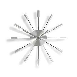 O Da Parete &Oslash; 34cm Design Moderno Minimal Argento Quarzo