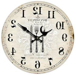 O Da Parete "bon Appetit" Stile Vintage, 60 Cm, In Legno