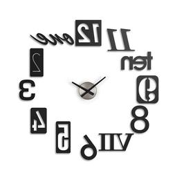 O Da Parete Con Numeri Adesivi Numbra Wall Clock Nero Umbra