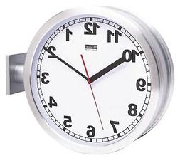 O Da Parete Doppia Faccia Stazione 38 Cm Analogico Argento B