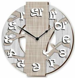 O Da Parete Lavorato In Legno Cm 32x32 Tree Brown